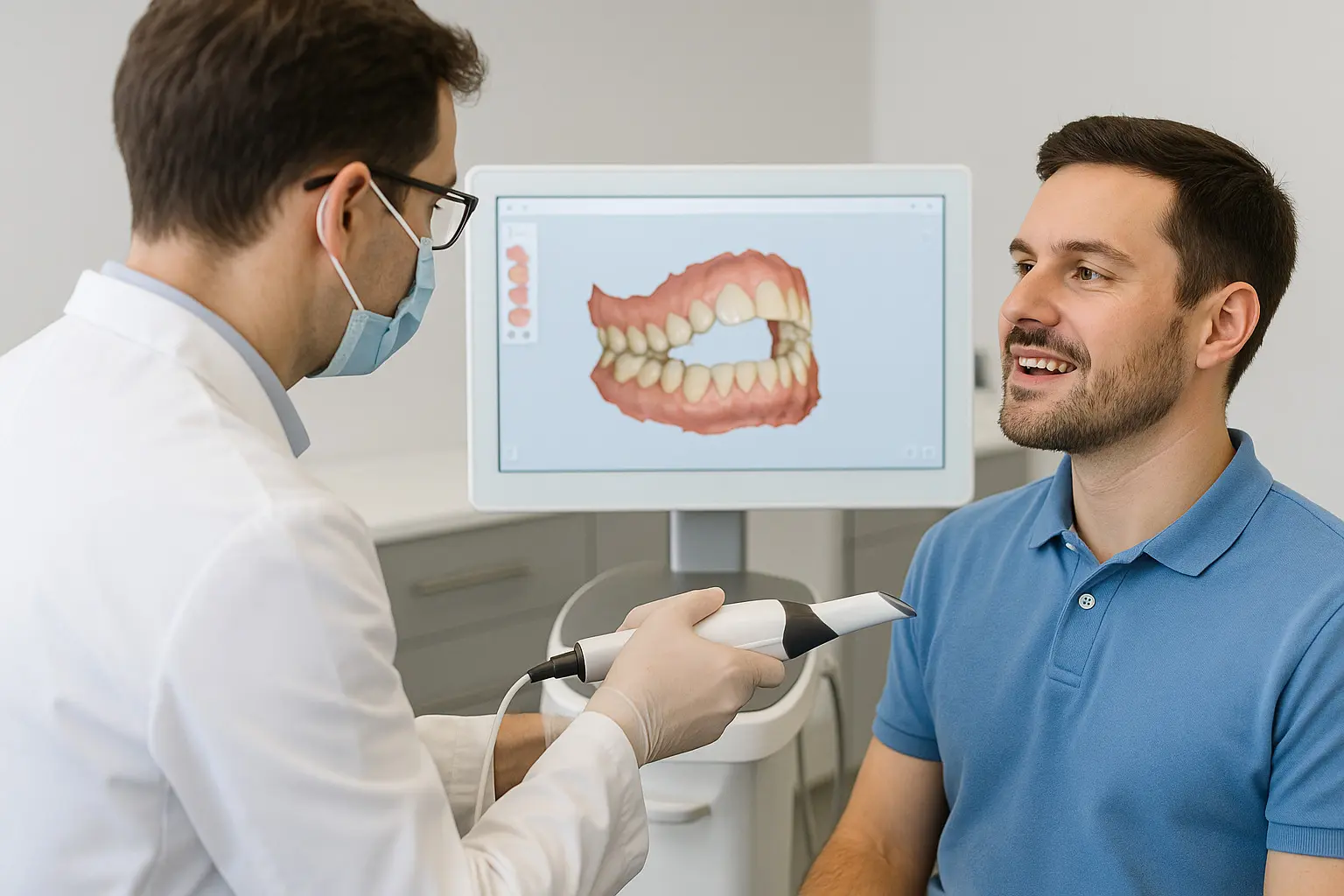 Scanner intra-oral et simulation 3D utilisés en orthodontie numérique au cabinet du Dr Bertrand Godet à Lyon 1er