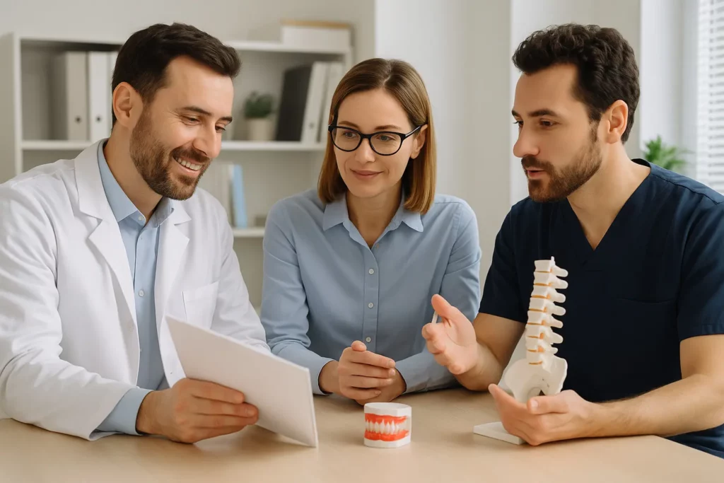 Collaboration orthodontie, orthophonie, kinésithérapie et ORL au cabinet du Dr Bertrand Godet à Lyon