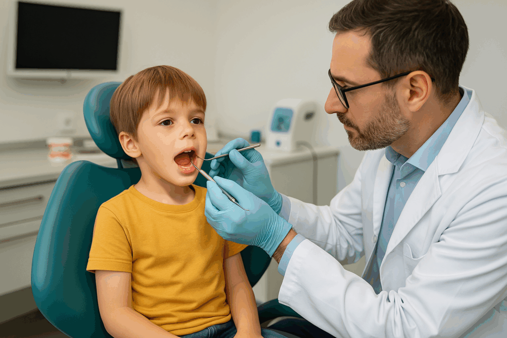 Adolescent équipé d’un appareil multi-attaches pour aligner les dents au cabinet du Dr Bertrand Godet à Lyon Croix-Rousse.