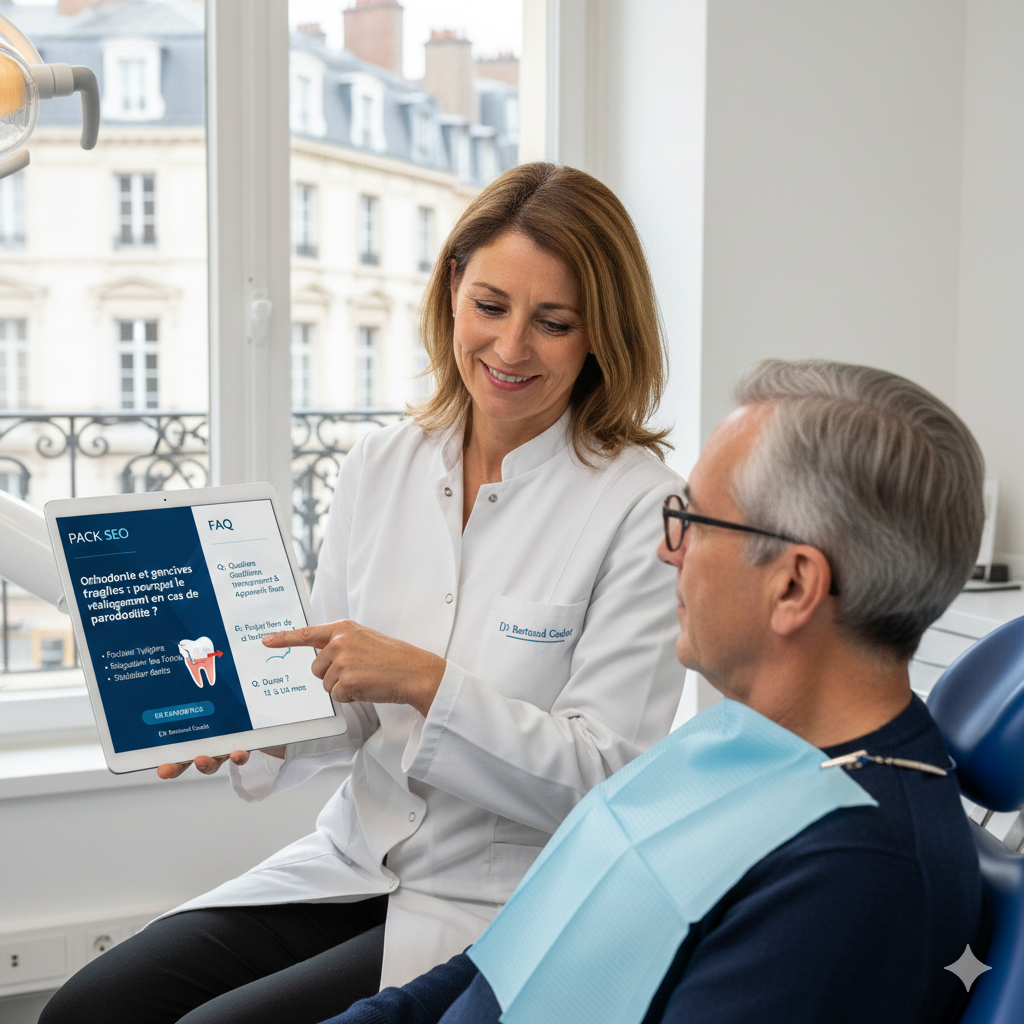 Orthodontie douce en cas de parodontite stabilisée au cabinet du Dr Bertrand Godet à Lyon Croix-Rousse