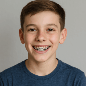 Enfant avec appareil dentaire multi-attaches – orthodontie Lyon 1er Croix-Rousse – Dr Bertrand Godet